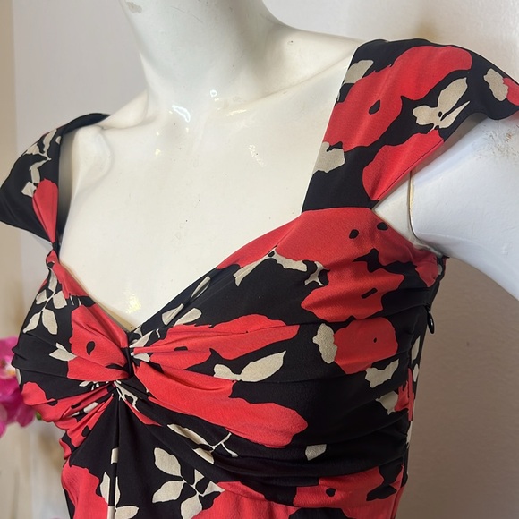 Temperley London Red & Black Silk Dress 4 - Picture 4 of 11